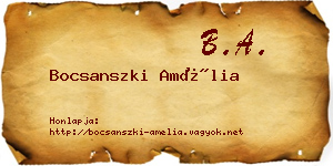 Bocsanszki Amélia névjegykártya